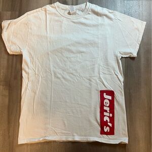 Jeric’s Skateboard Shop White T-Shirt with Red Brand